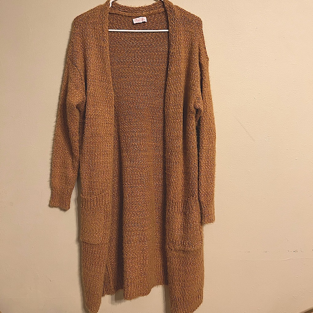 Pink Lily brown long cardigan